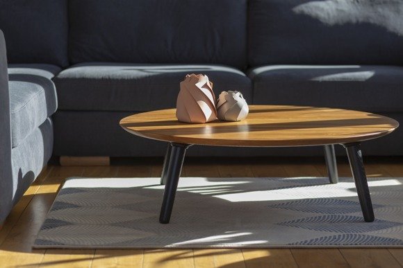 Contrast SLICE Coffee Table 100x31cm Round Black Legs