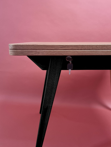 ENVELOPE Extendable Dining Table 90x65cm Oak Black Legs