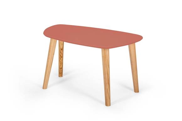Endocarp Coffee Table 68x41x40cm - Antique Pink / Ashwood