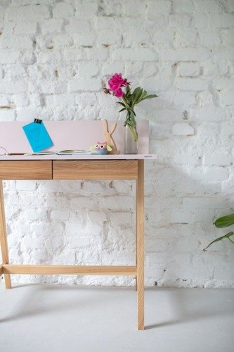 LUKA Ashwood Writing Desk 110x50cm with Drawer / Graphite