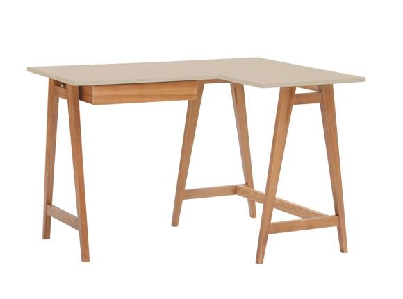 LUKA Corner Desk W 115cm x D 85cm Brown Beige Oak Right Side