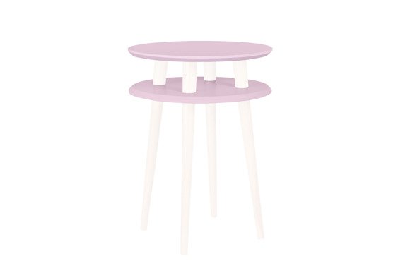 UFO Side Table diam. 45cm x height 61cm - Dusky pink/white legs