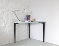  NAJA Corner Desk W114 x L85 x H75cm Black Legs Light Grey