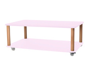 ASHME Coffee Table with Wheels 64x105cm Powder Pink
