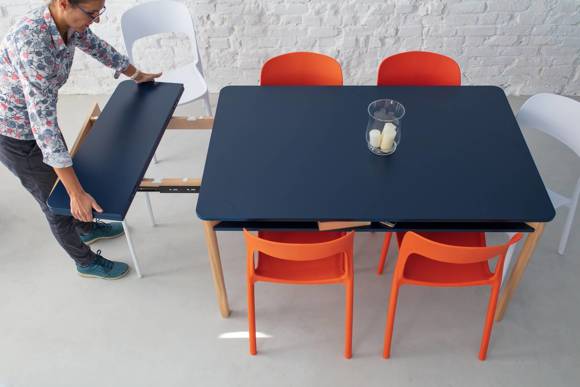 ZEEN Ausziehbarer Tisch mit Regal 200x90x75cm Salbeigrün