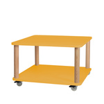 ASHME Coffee Table with Wheels 64x64cm Broom Yellow