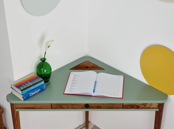 Hoekbureau Ashme 114x85x85cm Eik Krijtwit