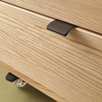 LUKA Armoire de rangement à roulettes L41xP50cm Frêne Gris Béton
