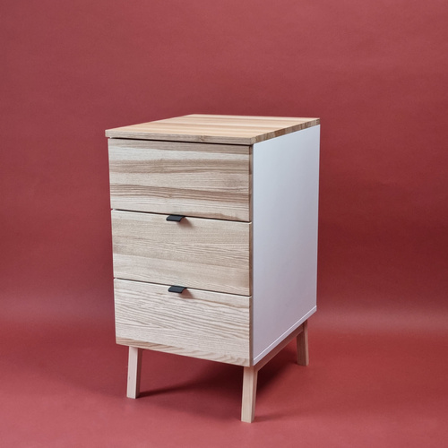LUKA Bürocontainer mit 3 Schubladen B41xT50cm Eiche Helle Minze