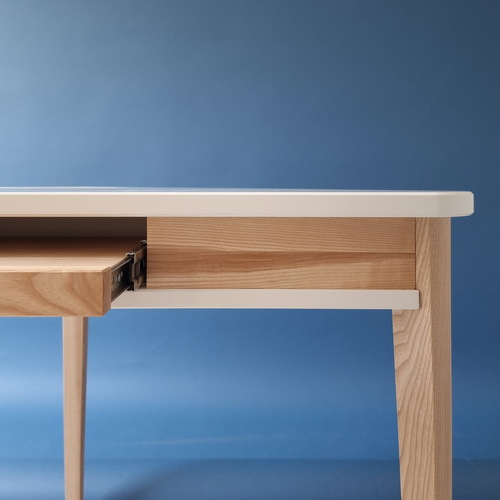 ASHME Eckschreibtisch 114x85cm Tastaturschublade Salbeigrün