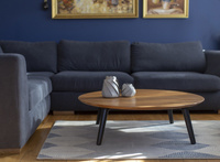 Contrast SLICE Couchtisch 100x31cm Runde Schwarze Beine