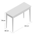 MIMO Schreibtisch 105x40cm Schwarze Beine Beigegrau