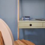 LENO Ladder Shelf Desk 79x183cm - Ashwood / White