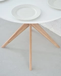 JUBI Halve Ovale Eettafel 90x90cm Okkernoot Bever Bruin