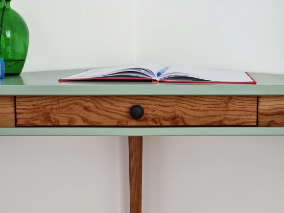 Corner Desk Ashme 114x85x85cm Oak Broom Yellow