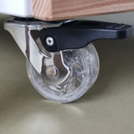 LUKA Armoire de rangement à roulettes L41xP50cm Frêne Bleu marine