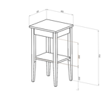 ENTLIK Bedside Table 40x35x70cm - Dusky Pink