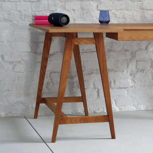 LUKA L-förmiger Schreibtisch 135cm x 85cm Walnuss Walnuss Links