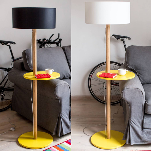 UFO Floor Lamp 45x150cm Pure Red / Black Lampshade
