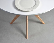 JUBI Round Dining Table diam. 90cm Chalk White