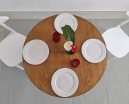 Round Extendable Dining Table JUBI 90cm Walnut