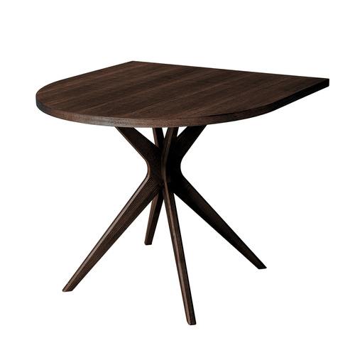 Klein Halb Ovaler Esstich JUBI Furniert 90x90cm Walnuss