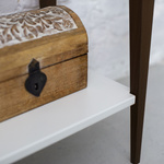 MIMO Konsolentisch 85x35cm Schwarze Beine Braun Beige
