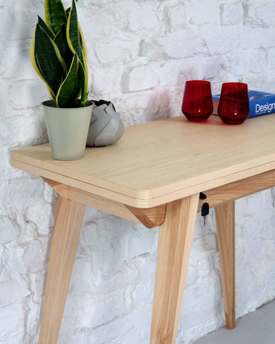 ENVELOPE Extendable Console Table 45x90cm Black-stained Top
