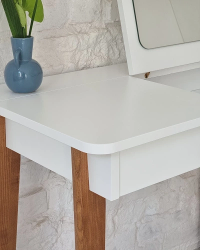 MeWise Schreibtisch Schminktisch 90x48cm Eiche Taubenblau